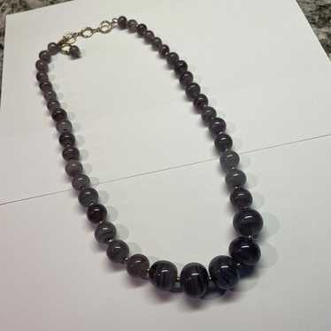 Monet Statement Costume Necklace - Beaded Stone P… - image 1