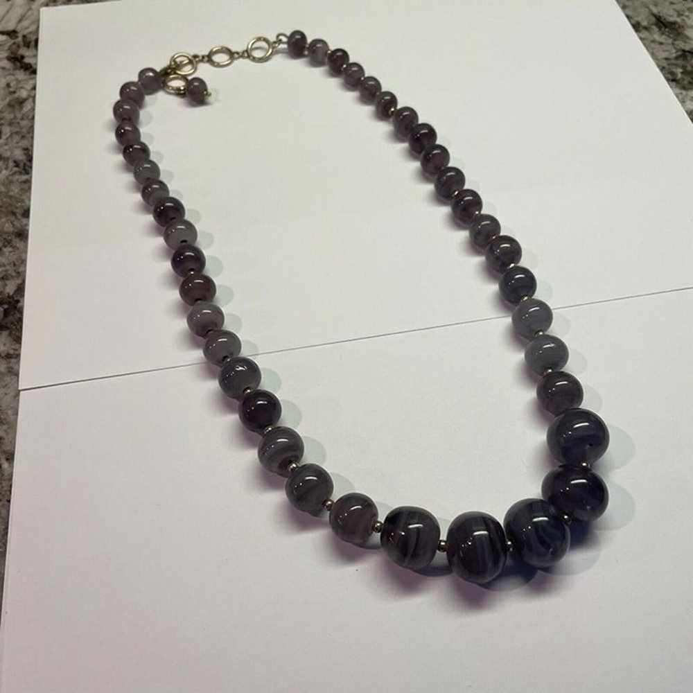 Monet Statement Costume Necklace - Beaded Stone P… - image 9