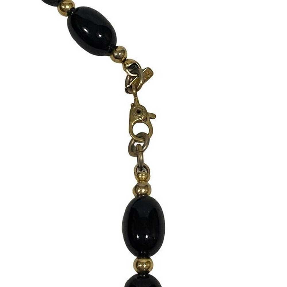 Monet Vintage Black Bead Long Necklace - image 5