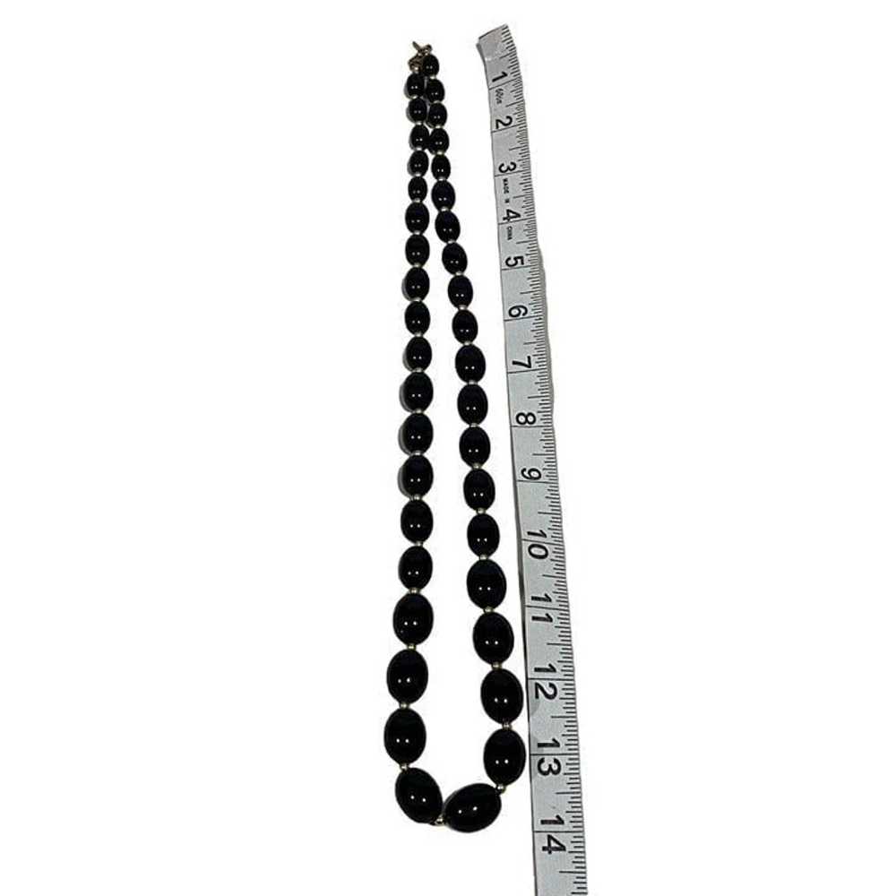 Monet Vintage Black Bead Long Necklace - image 7