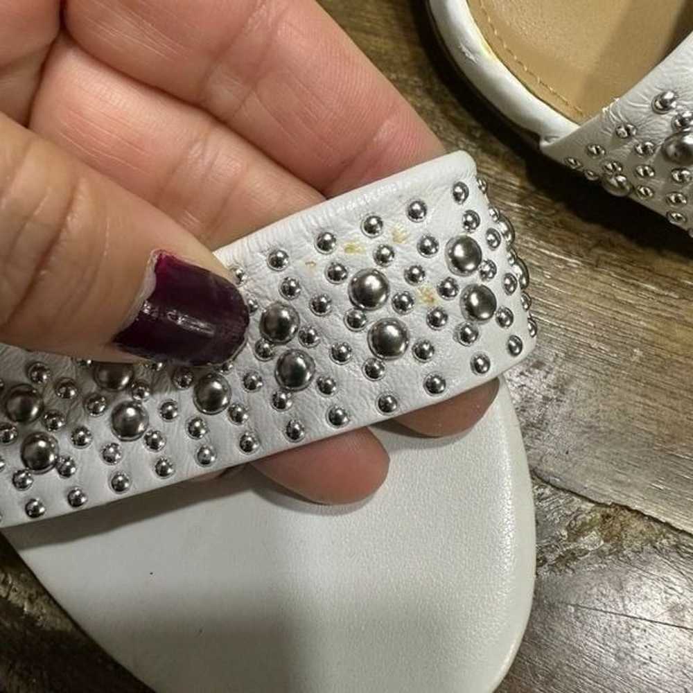 Steve Madden White Silver Studded Ankle Heels Siz… - image 7