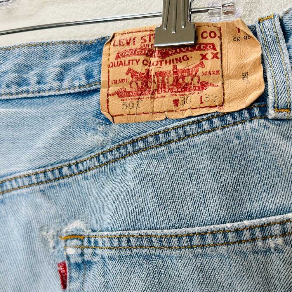 Levi's Levis 501 Light Blue Wash Button Fly Refur… - image 8