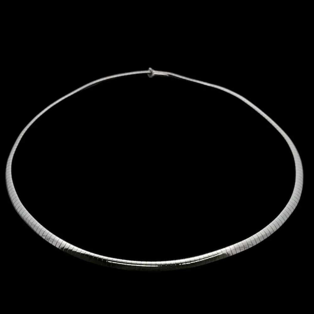 Italian Solid 14k White Gold 16" 4.1mm Polished F… - image 2