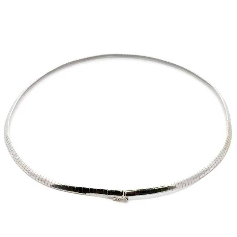 Italian Solid 14k White Gold 16" 4.1mm Polished F… - image 3