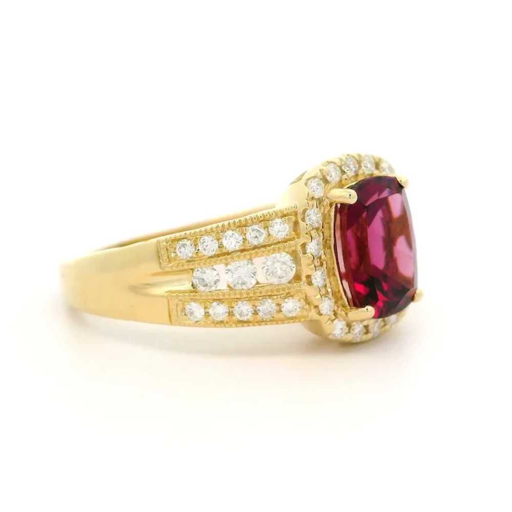 14k Yellow Gold 2.75ctw Tourmaline w/ Diamond Hal… - image 10