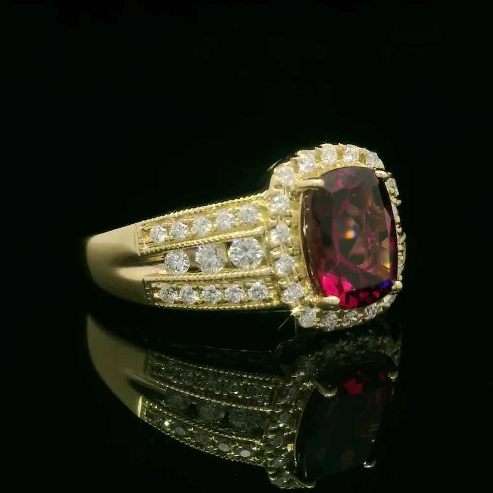 14k Yellow Gold 2.75ctw Tourmaline w/ Diamond Hal… - image 3