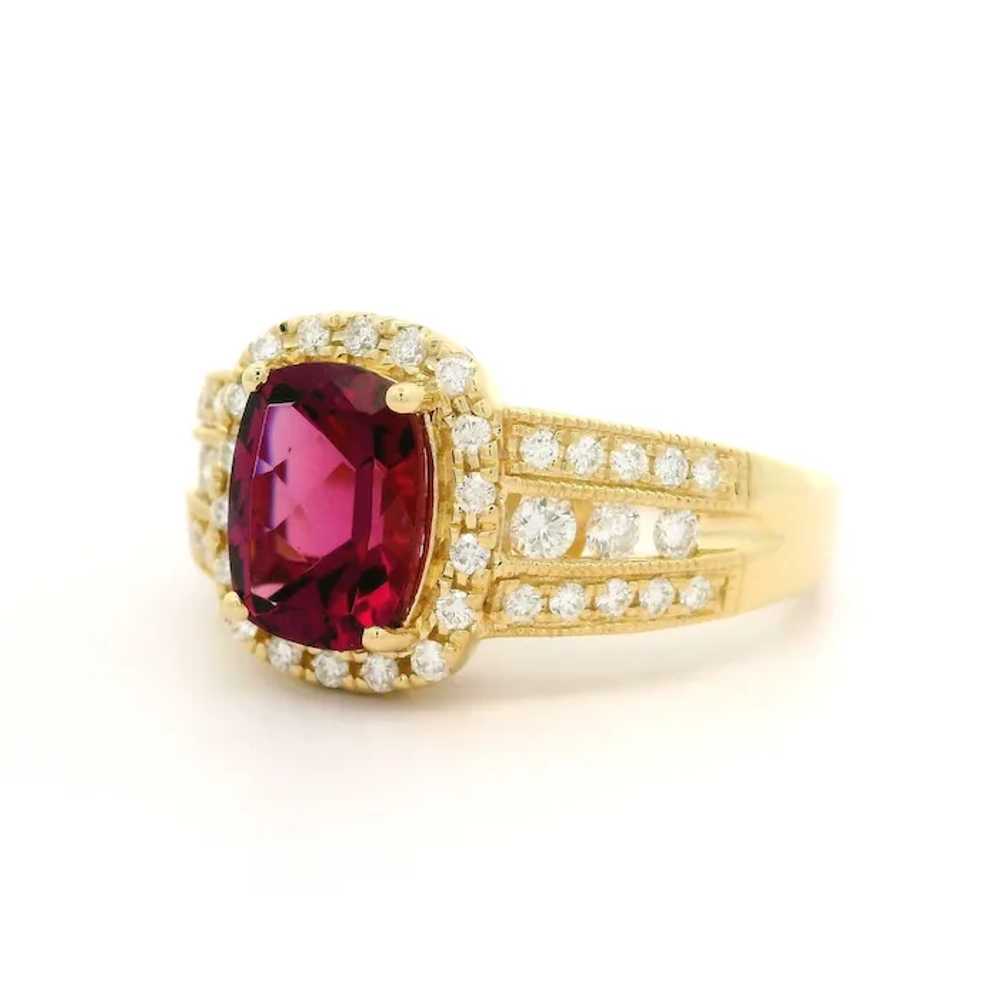 14k Yellow Gold 2.75ctw Tourmaline w/ Diamond Hal… - image 4