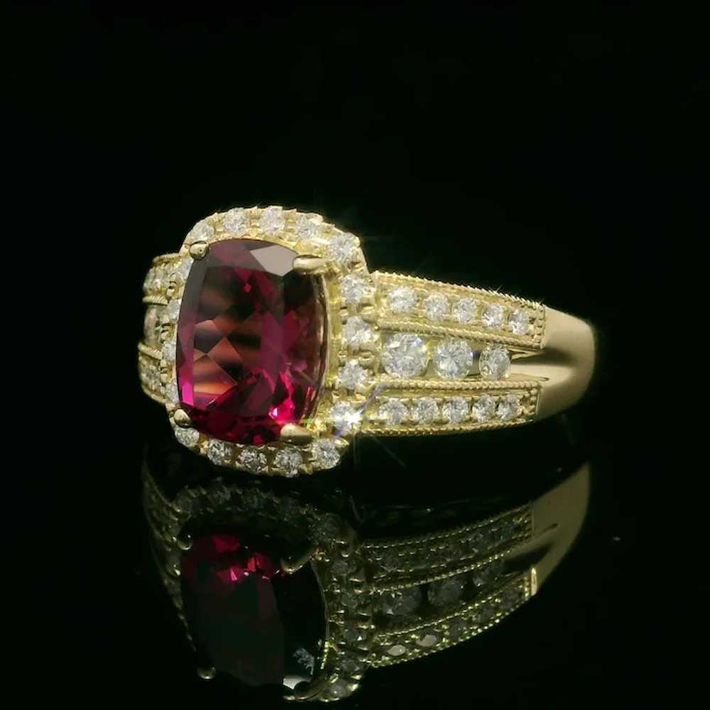 14k Yellow Gold 2.75ctw Tourmaline w/ Diamond Hal… - image 5