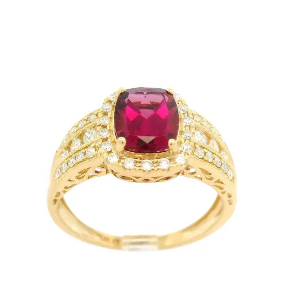 14k Yellow Gold 2.75ctw Tourmaline w/ Diamond Hal… - image 8