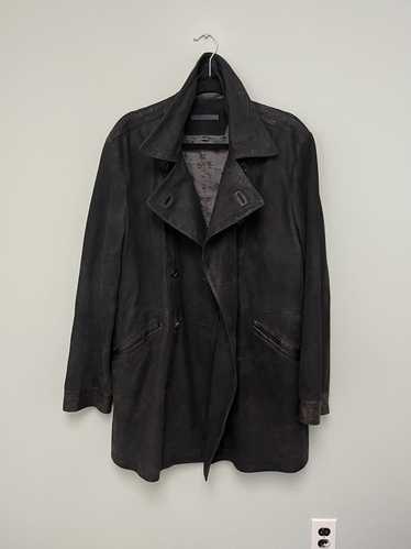 John Varvatos Suede trench coat. 50