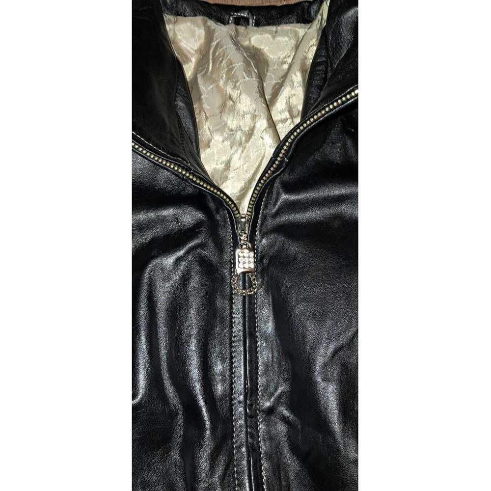 Non Signé / Unsigned Leather biker jacket - image 2