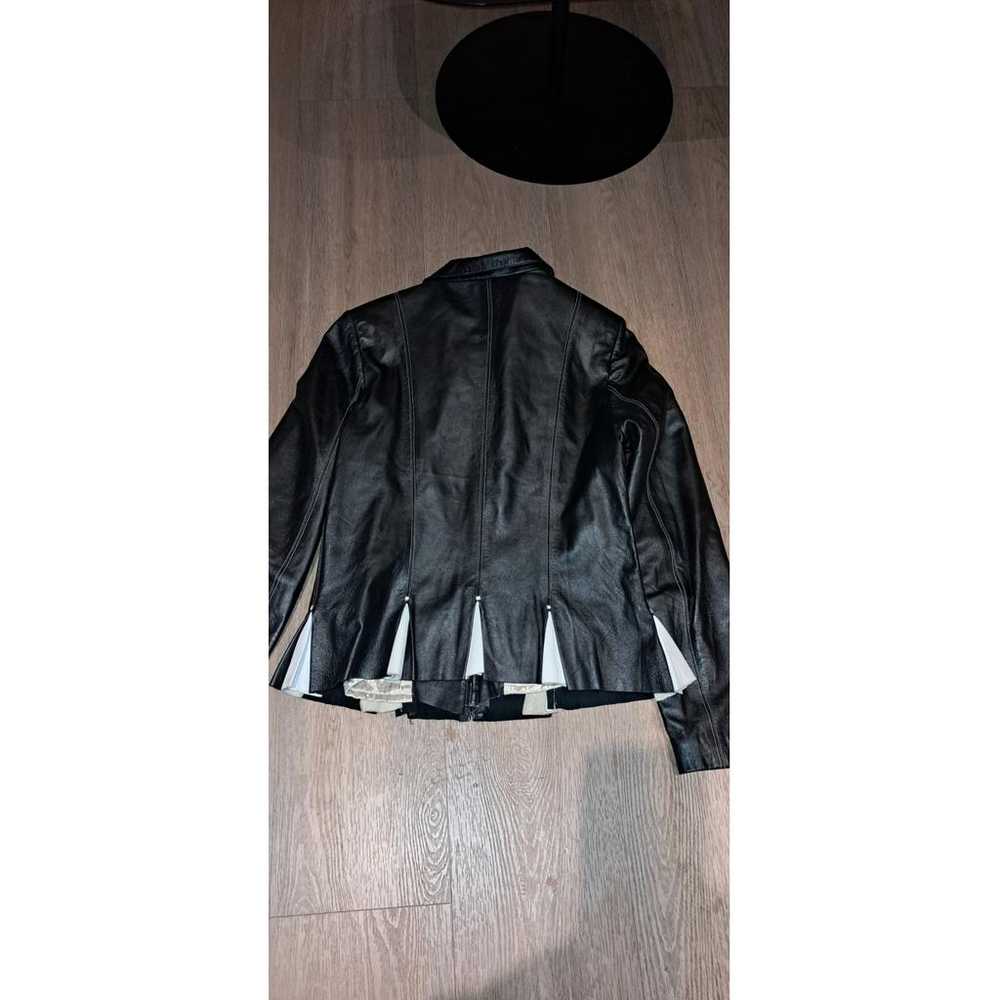 Non Signé / Unsigned Leather biker jacket - image 3