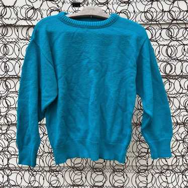 Vintage 80s Pickett and Post Teal Blue Green knit… - image 1