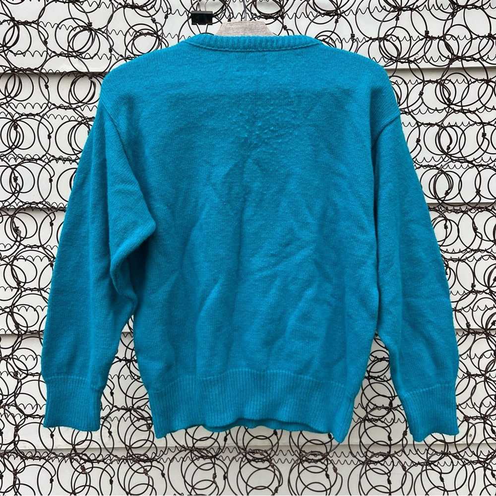 Vintage 80s Pickett and Post Teal Blue Green knit… - image 2