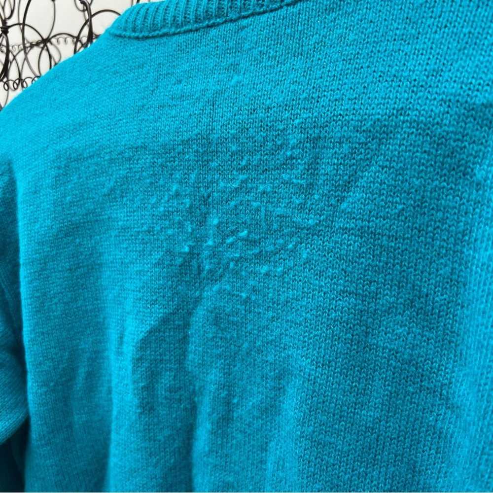 Vintage 80s Pickett and Post Teal Blue Green knit… - image 3