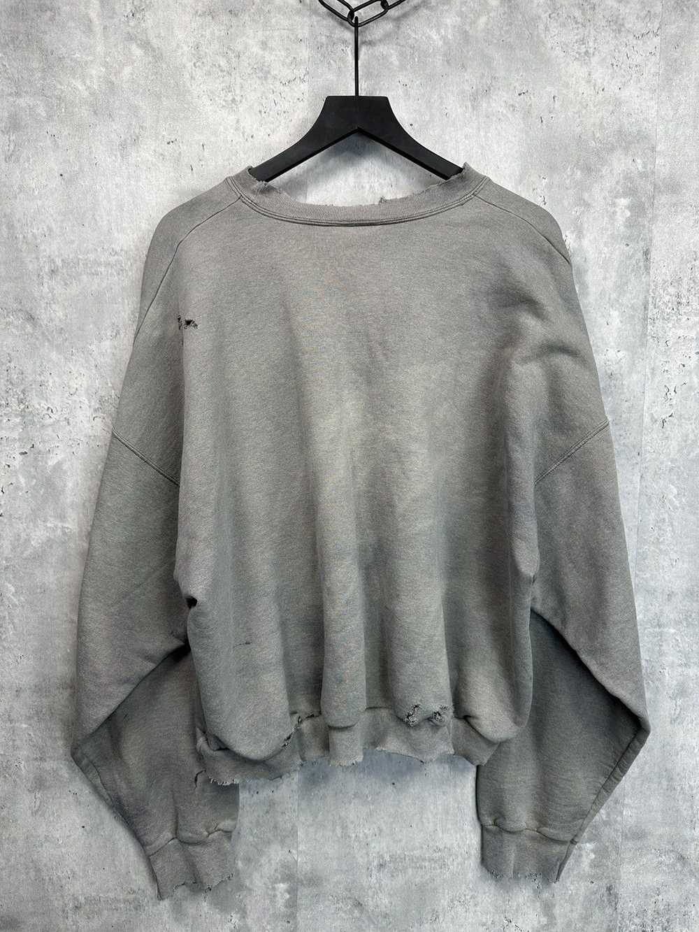 Vintage Thrashed Faded Crewneck Sweatshirt Croppe… - image 7