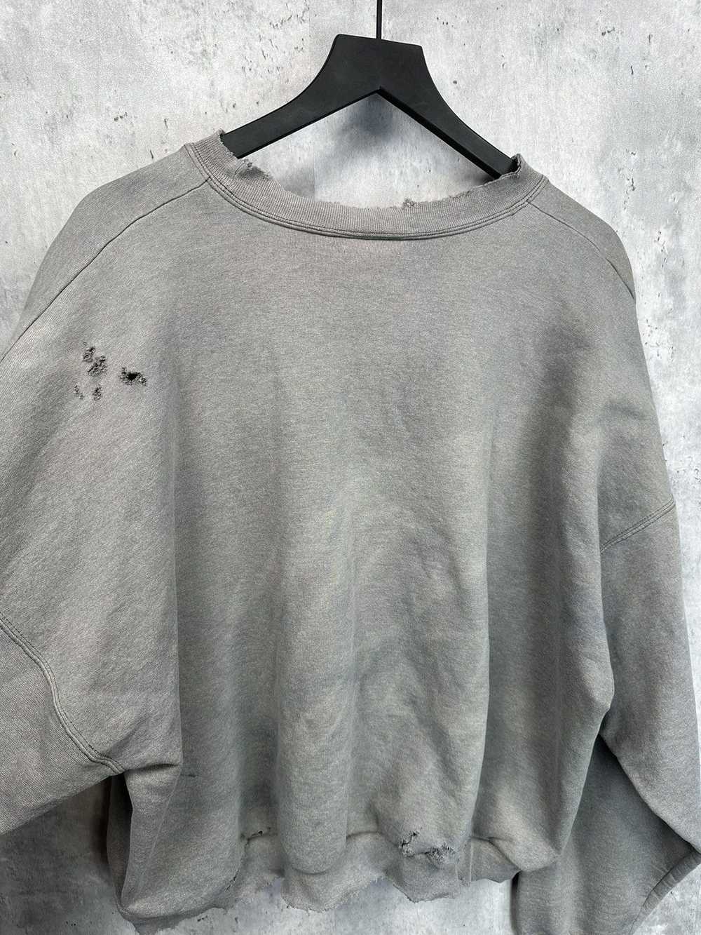 Vintage Thrashed Faded Crewneck Sweatshirt Croppe… - image 9