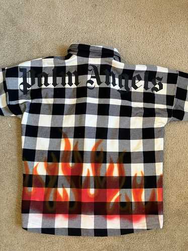 Palm Angels Palm Angels Logo Flames Flannel - Blac