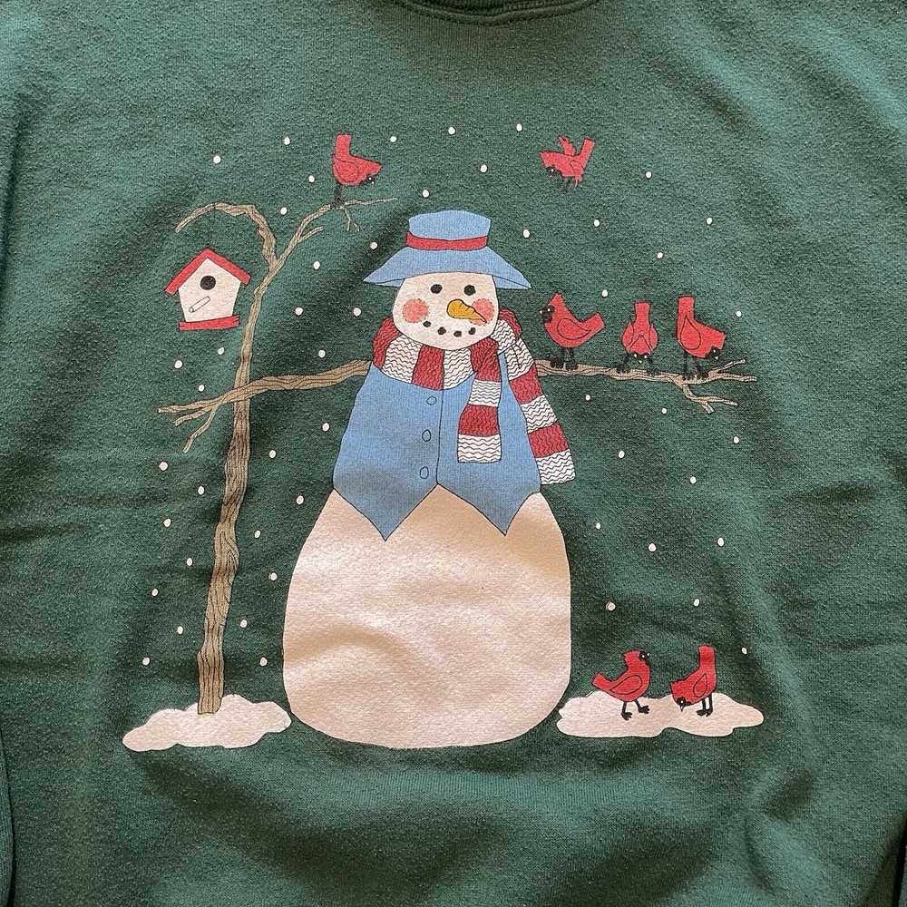 Orvis Vtg Orvis L Christmas Sweatshirt Snowman Us… - image 3