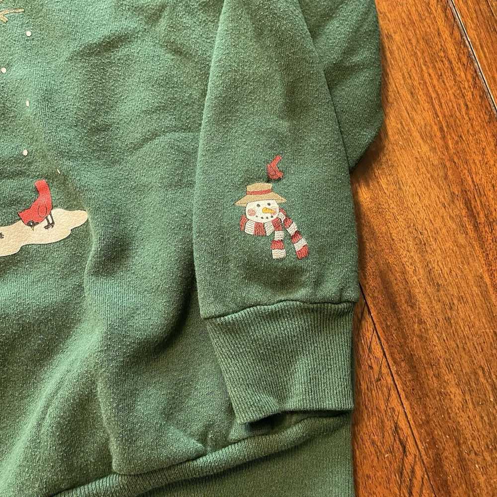 Orvis Vtg Orvis L Christmas Sweatshirt Snowman Us… - image 5