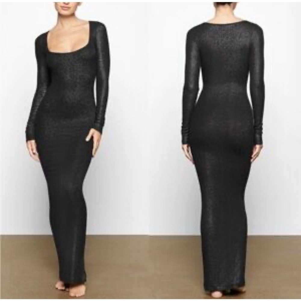 SKIMS Skims Soft Lounge Shimmer Dress Onyx Foil R… - image 1