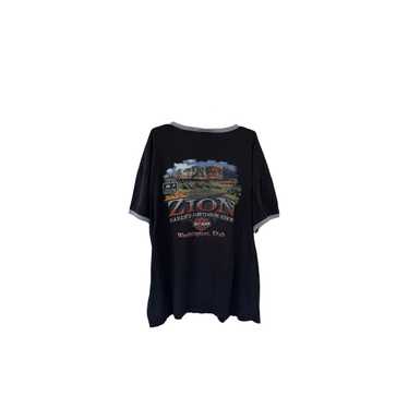 Vintage Harley Davidson Zion National Ringer Tee - image 1