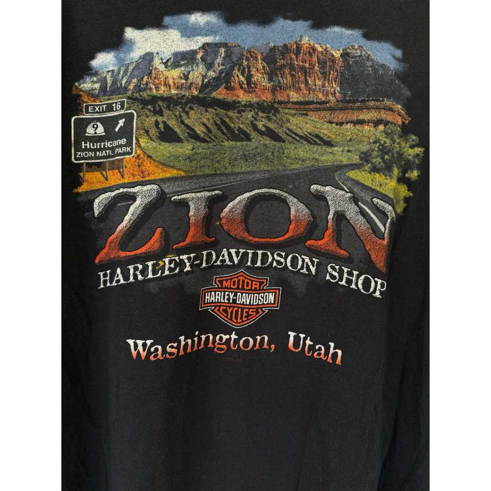 Vintage Harley Davidson Zion National Ringer Tee - image 4