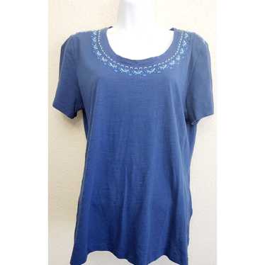 Other Rebecca Malone Blue Embroidered Bodice Top X