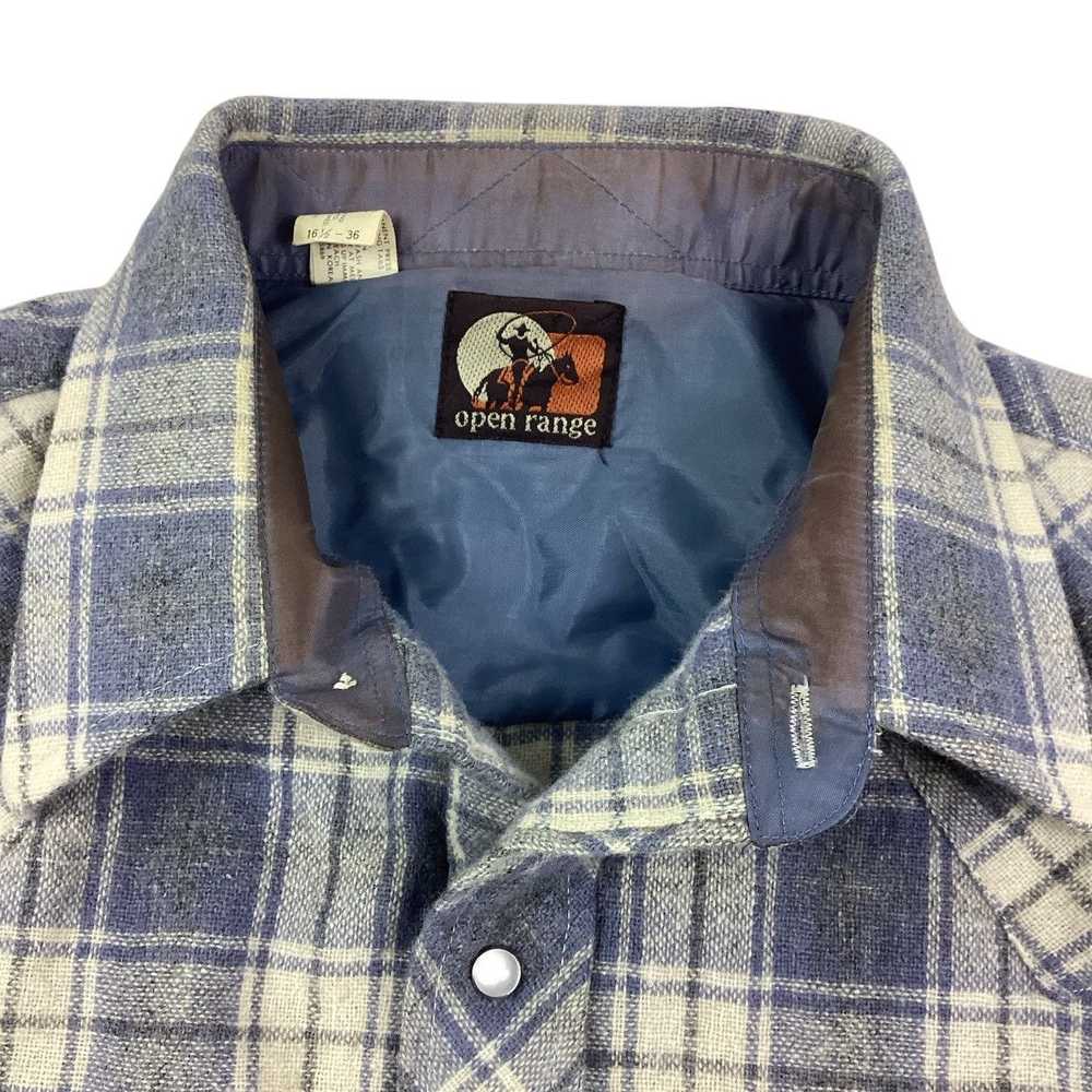 Vintage × Wrangler Vintage plaid wool Open Range … - image 4