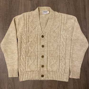 Sears × Vintage Vintage 80s Sears tan cable knit c