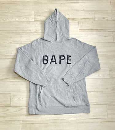 Bape OG Bape Gray Swarovski Spell Out Pullover Ho… - image 1