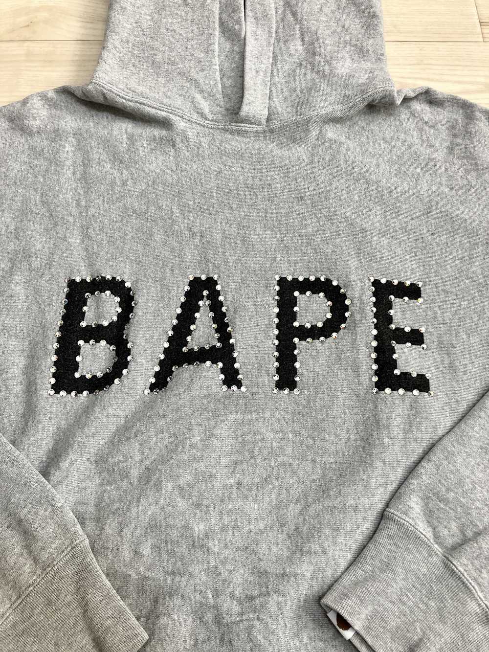 Bape OG Bape Gray Swarovski Spell Out Pullover Ho… - image 3