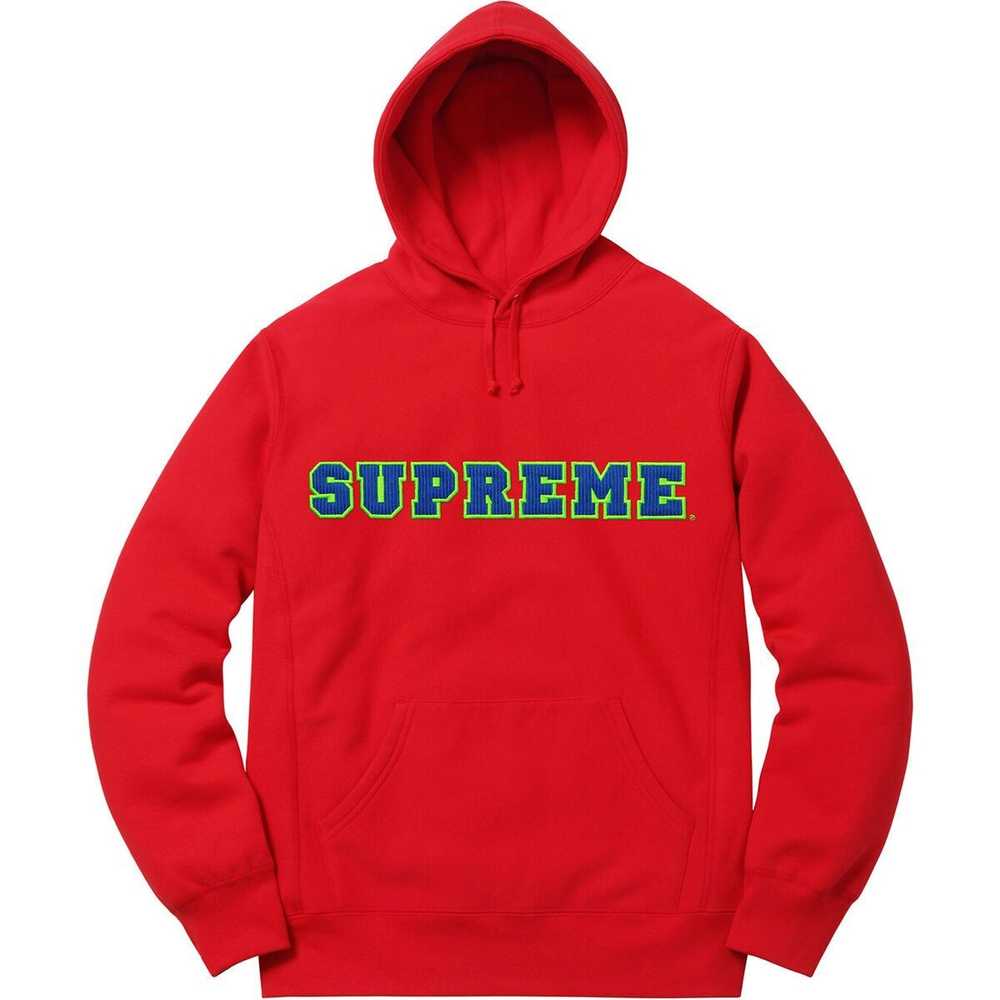 Supreme SS18 Supreme Cord Collegiate Logo Hoodie … - image 1