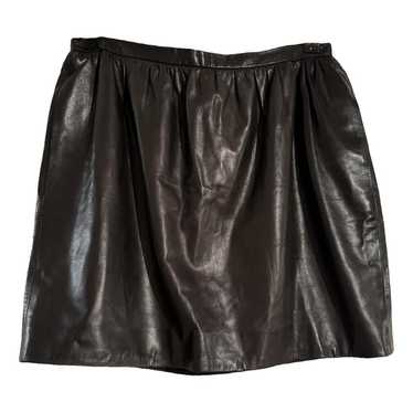 The Row Leather mini skirt