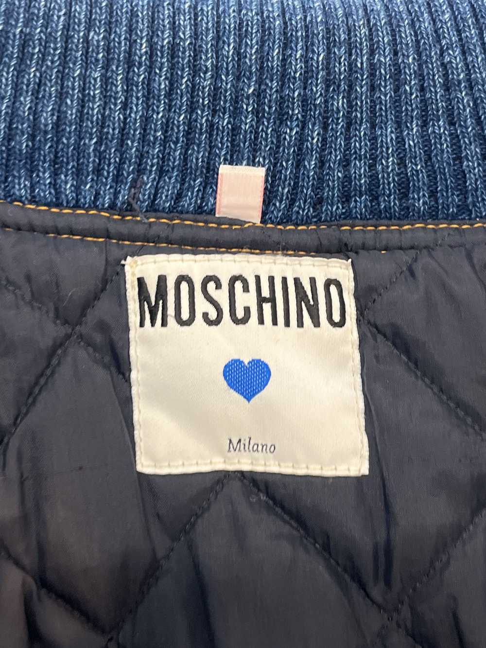 Moschino Zip Front Denim Bomber Jacket - image 3