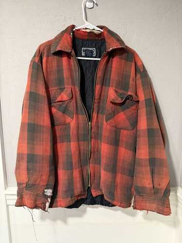 Vintage Vintage Thrashed Sun Faded Flannel Red Bla