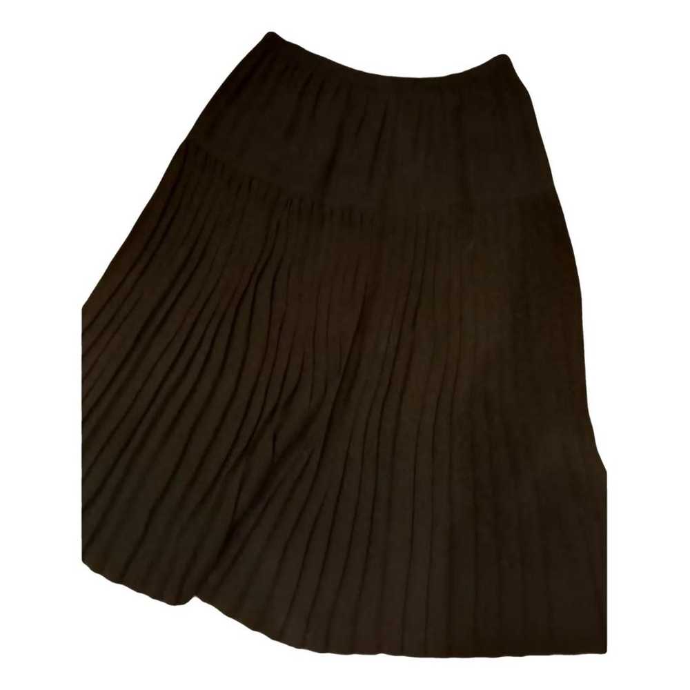 Non Signé / Unsigned Silk mid-length skirt - image 1