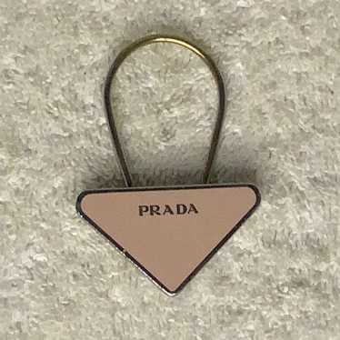 Prada Prada Pink Triangle Logo and Silvertone Met… - image 1