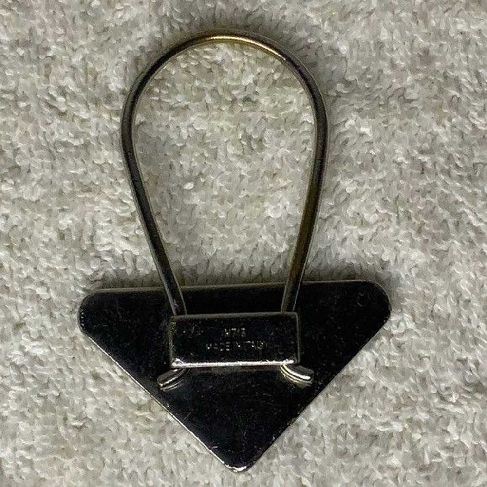 Prada Prada Pink Triangle Logo and Silvertone Met… - image 5