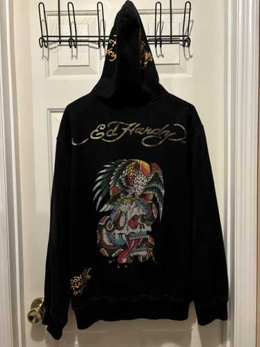 Ed Hardy Vintage Ed hardy rhinestone zip up hoodie