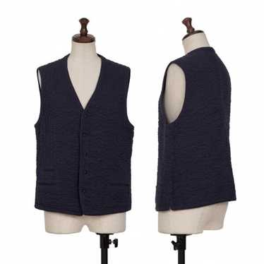 イッセイミヤケ ハートISSEY MIYAKE HaaT 刺し子ベスト 紺M位