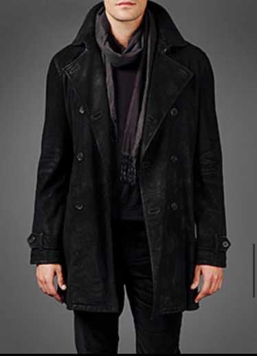 John Varvatos Suede trench coat. 52