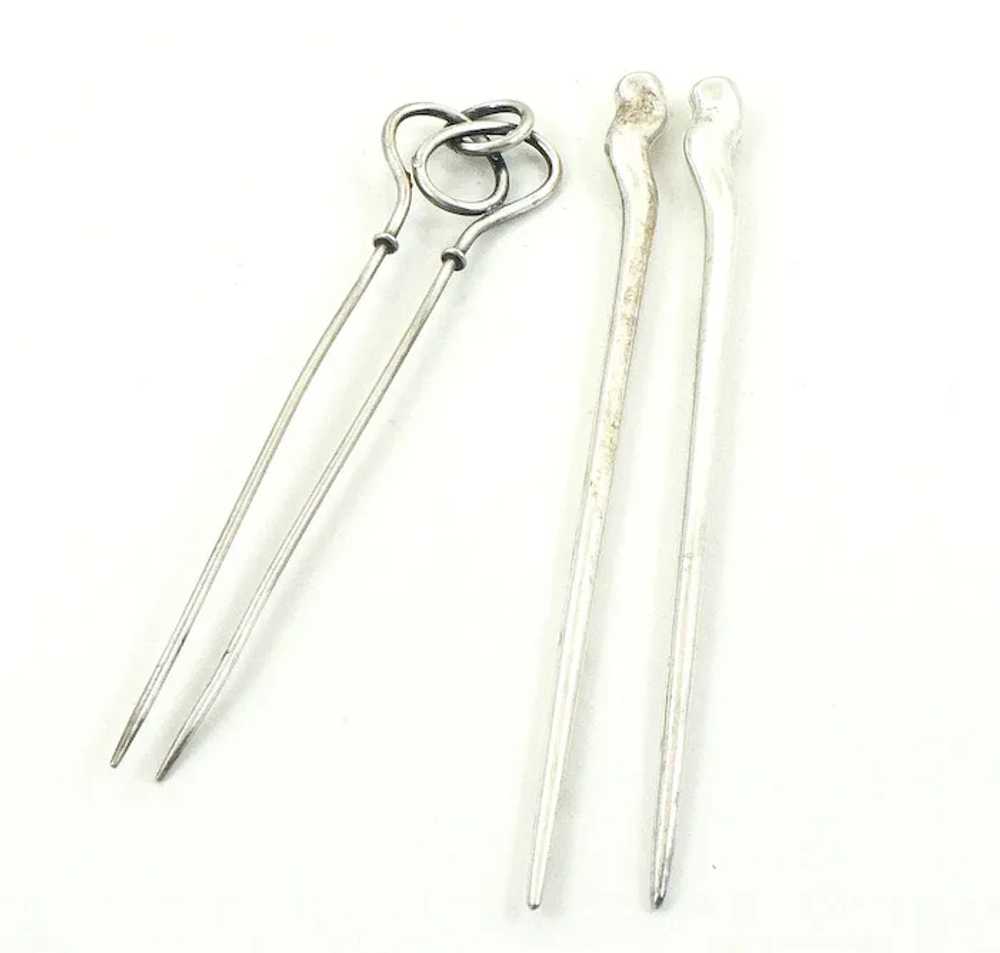 Silver Tone Hair Pins - image 3