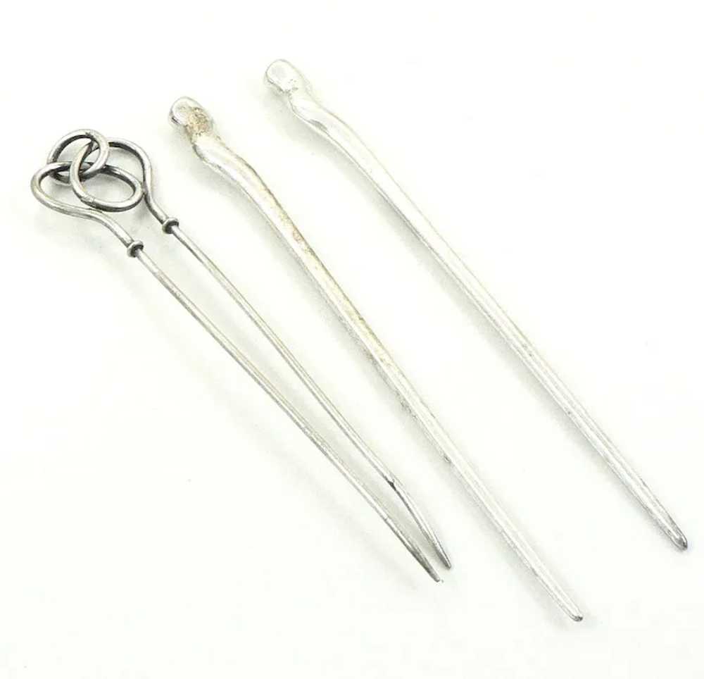 Silver Tone Hair Pins - image 4