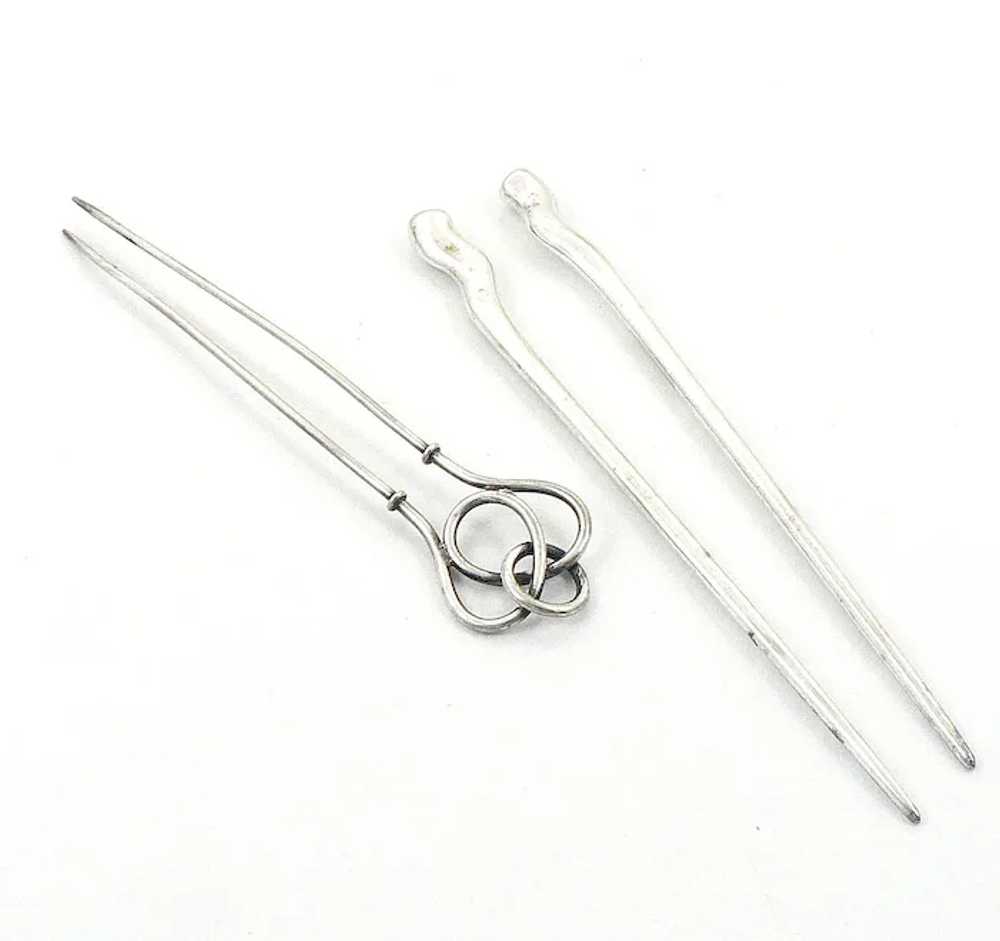 Silver Tone Hair Pins - image 5