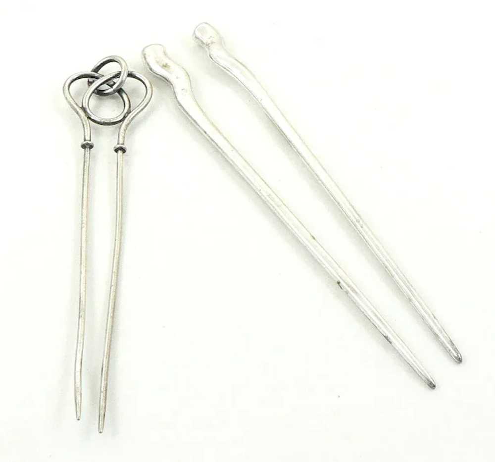 Silver Tone Hair Pins - image 6