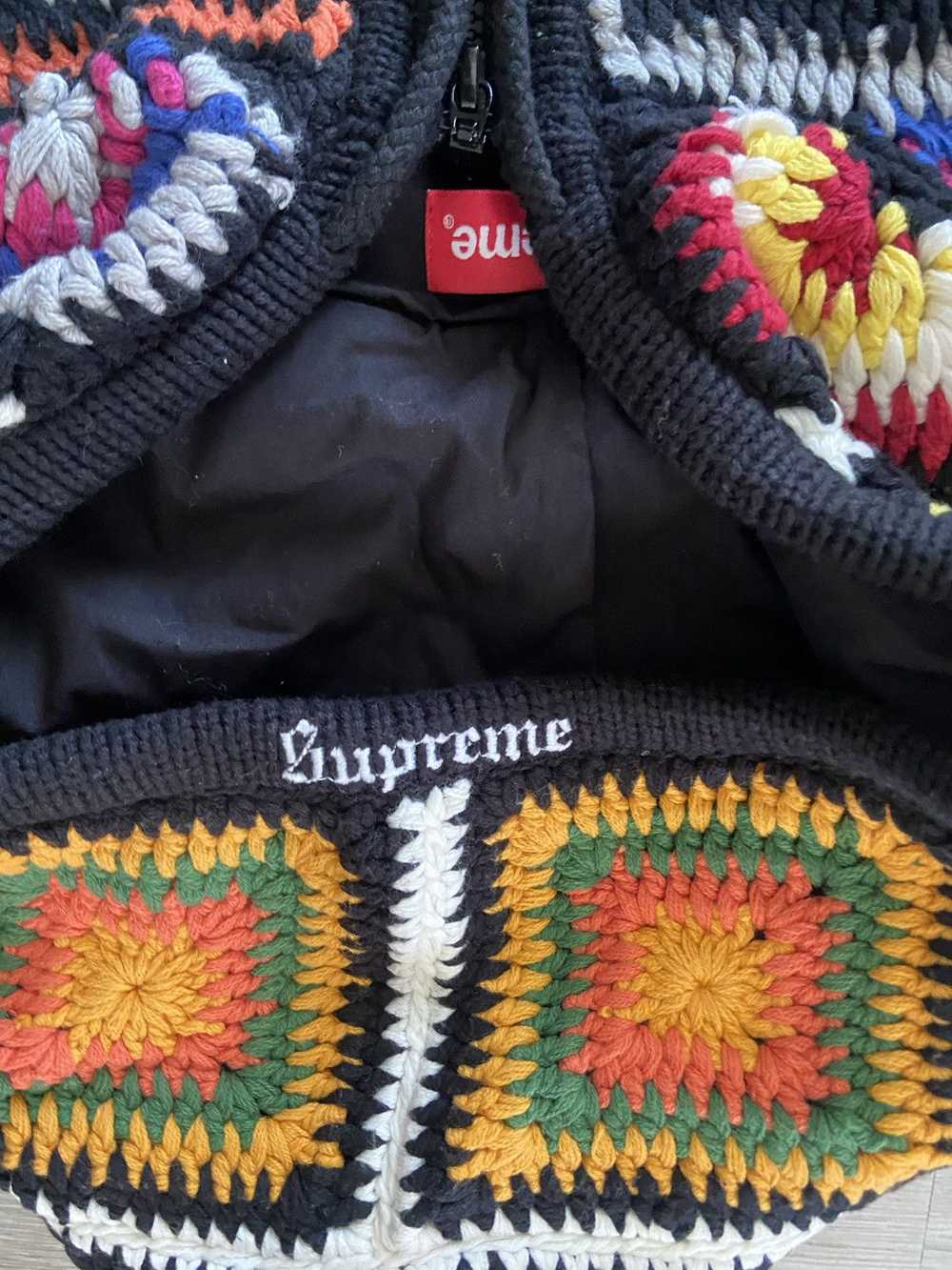 Supreme Supreme Crochet Hooded Zip Up Sweater FW2… - image 4