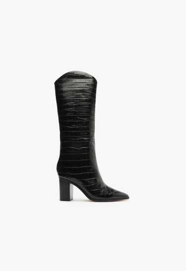 SCHUTZ Maryana Block Wide Crocodile Boot