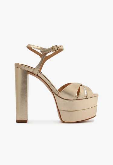 SCHUTZ Keefa High Metallic Leather Sandal