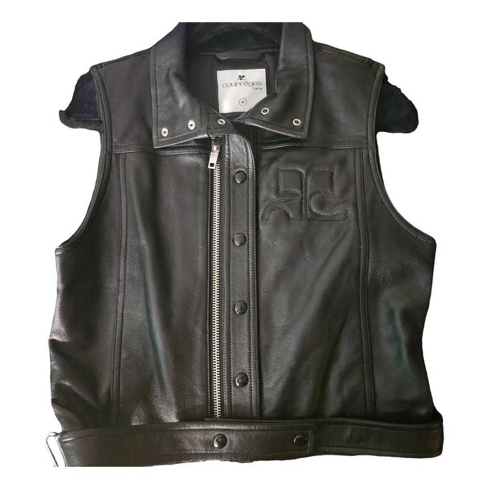 Courrèges Leather biker jacket - image 1